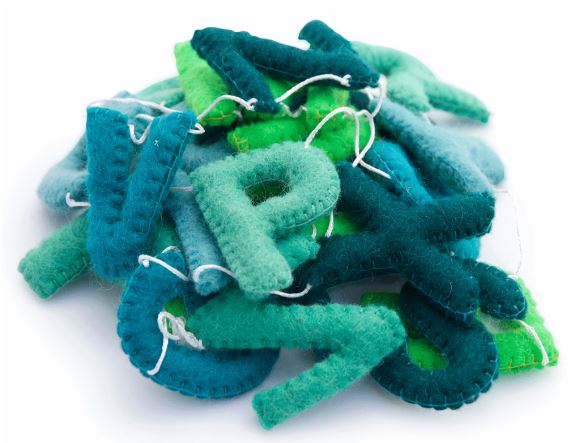Felt Alphabet Garland green colours1