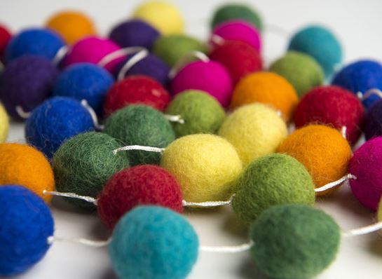 Felt Rainbow Ball Garland