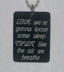 Plastic INXS Tag BACK