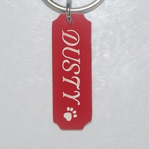 Plastic Rectangular Reversable Name tag Back of Keyring1