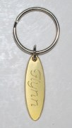 Brass Oval Name Keyring