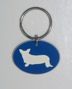 Plastic Corgi Keyring in Blue