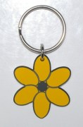 Plastic Flower Keyring in Yellow