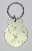 Sterling Silver Fluffy Dog ID Tag with Diamond