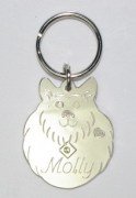 Sterling Silver Fluffy Dog ID Tag with Peridot