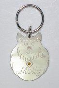 Sterling Silver Fluffy Dog ID Tag with Citrine