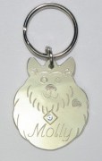 Fluffy Dog ID Tag with Synthetic Light Blue Spinel